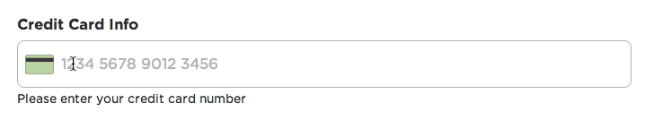 Donate credit card single field pattern