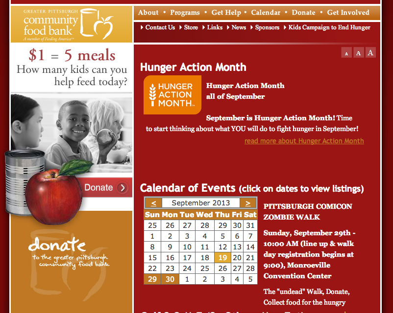 Pittsburgh Food Bank Website