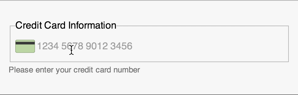 Single Credit Card Input Demo