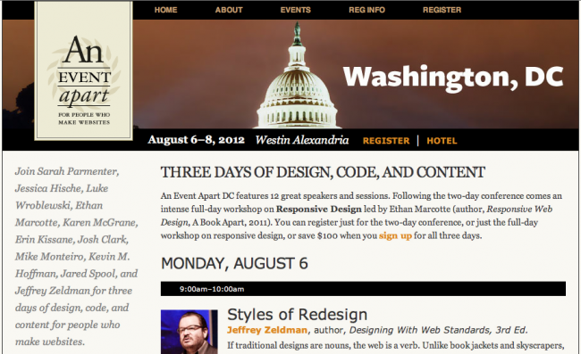 An Event Apart Washington DC 2012