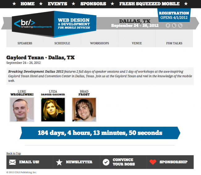 Breaking Development Conference Dallas 2012