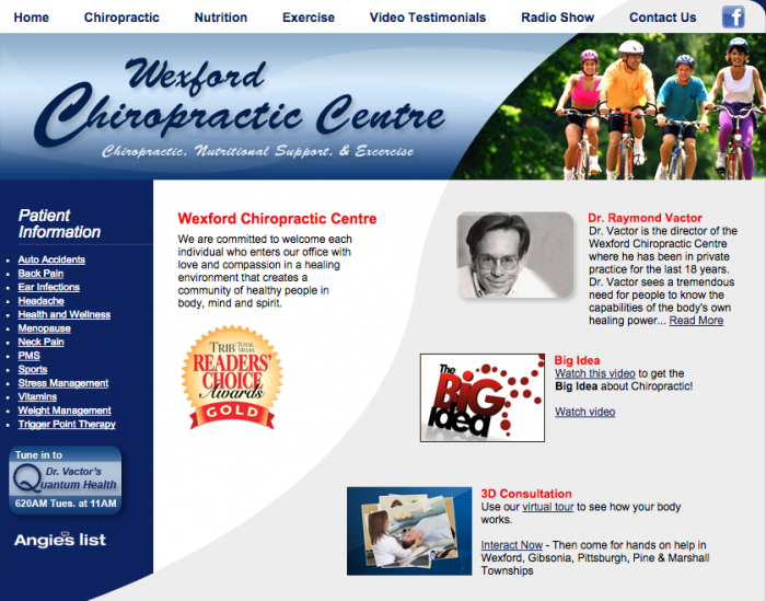 Wexford Chiropractic Centre website