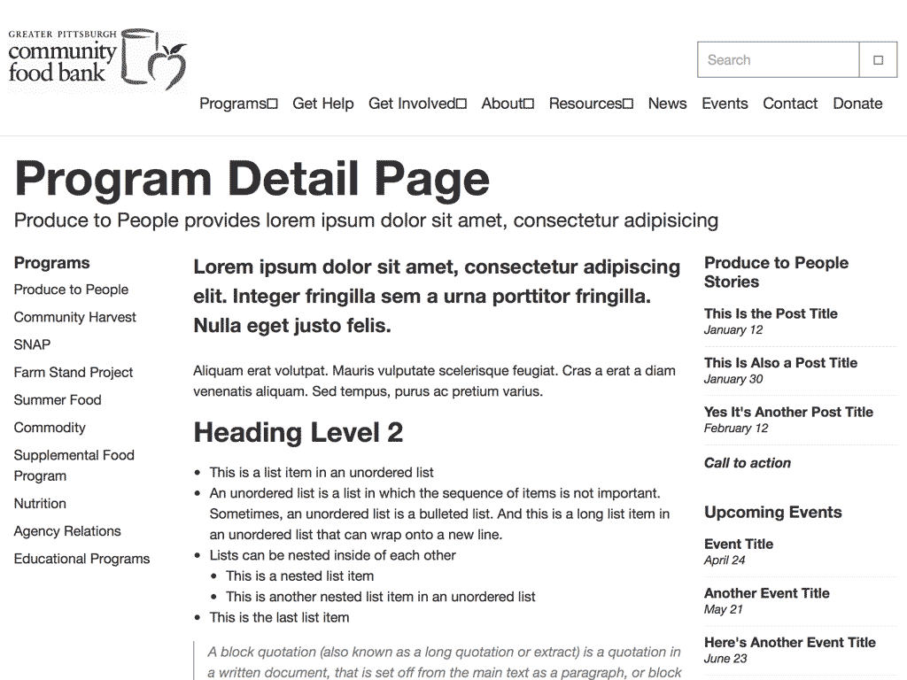 wireframe with all gray boxes swapped out with real patterns