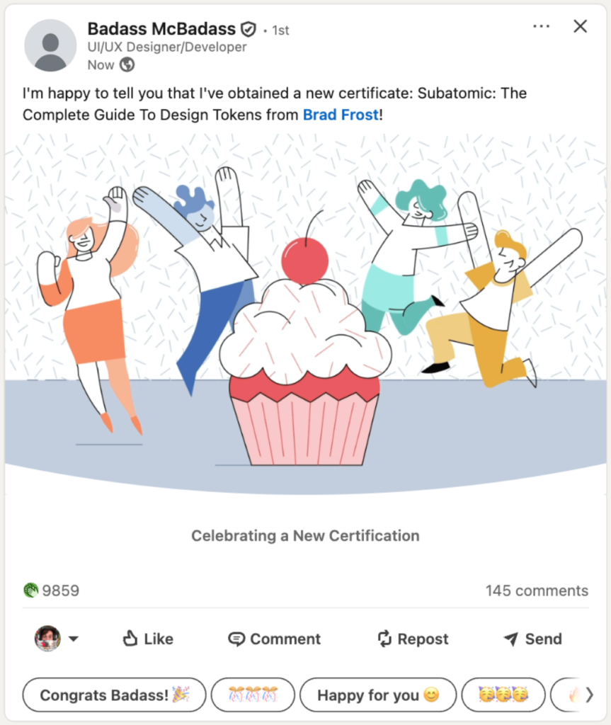LinkedIn Certification for Subatomic Design Tokens Course