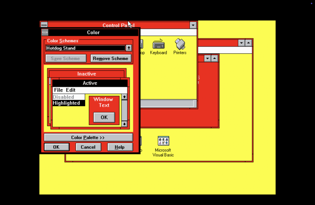 Hot Dog Stand Windows 3.1 theme
