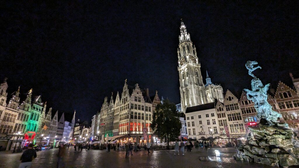 Antwerp, Belgium at night