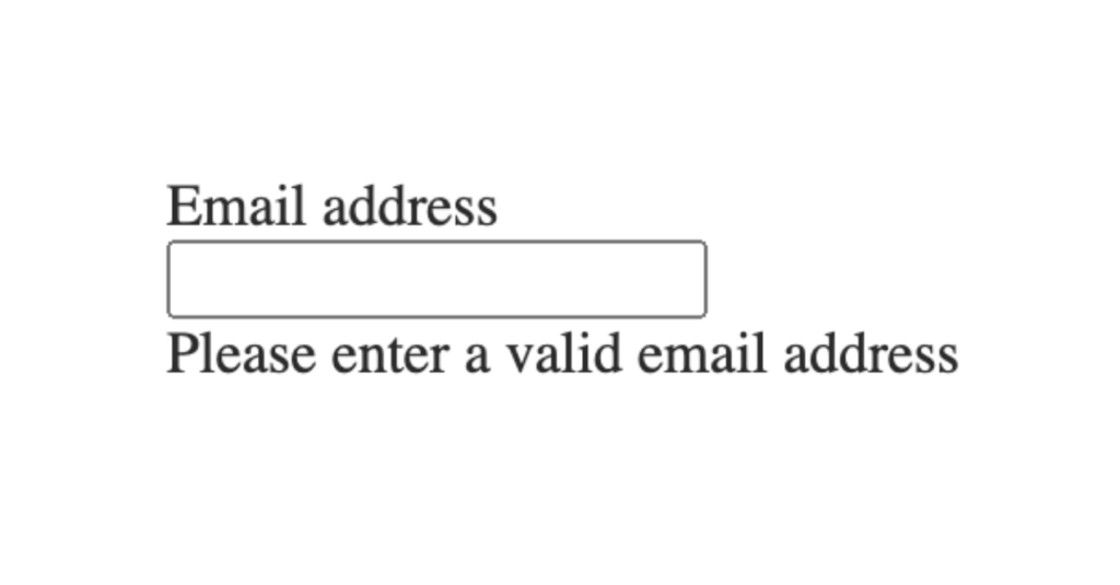 An email address input field with no default styles applied to it.
