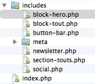 Patterns as includes in Wordpress theme
