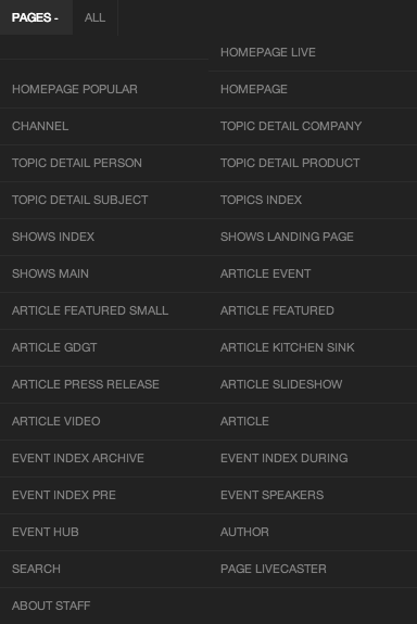 TechCrunch pages list