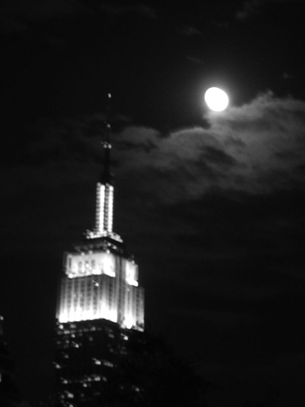 Empire State Building with Full Moon