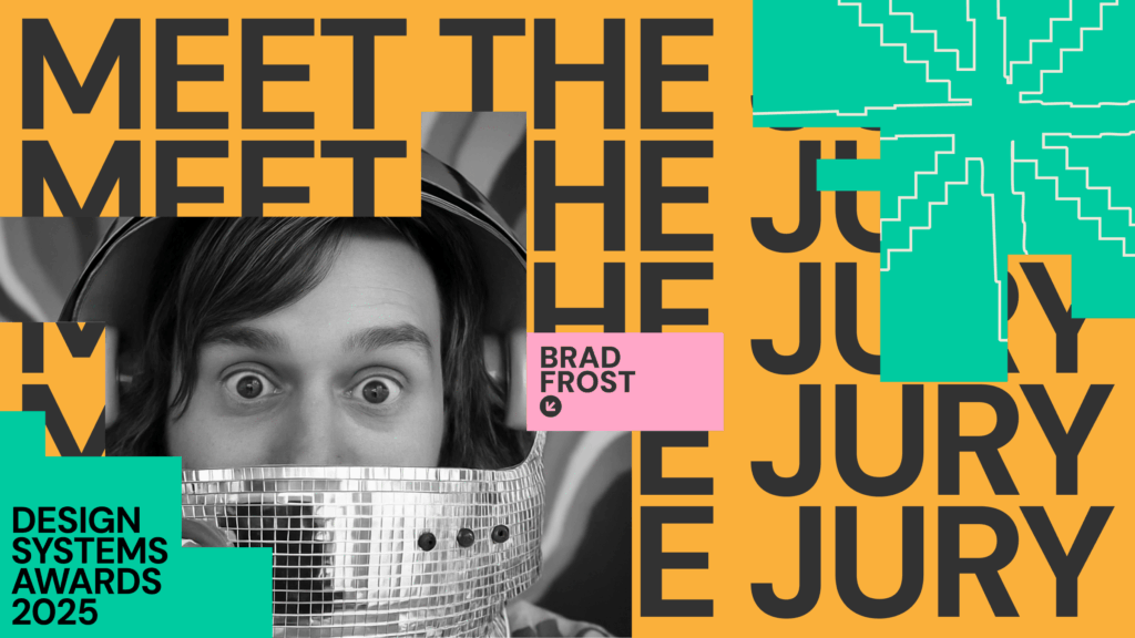 Image of Brad's avatar for the design system awards that says 